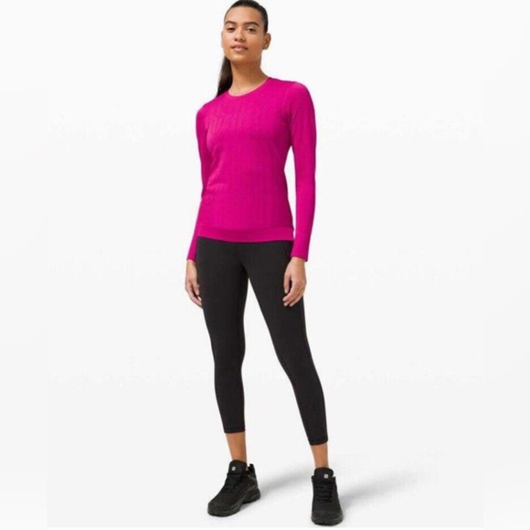 Lululemon Fletching Lines Ripened Raspberry Swiftly Breathe Long Sleeve Tee - Picture 2 of 9